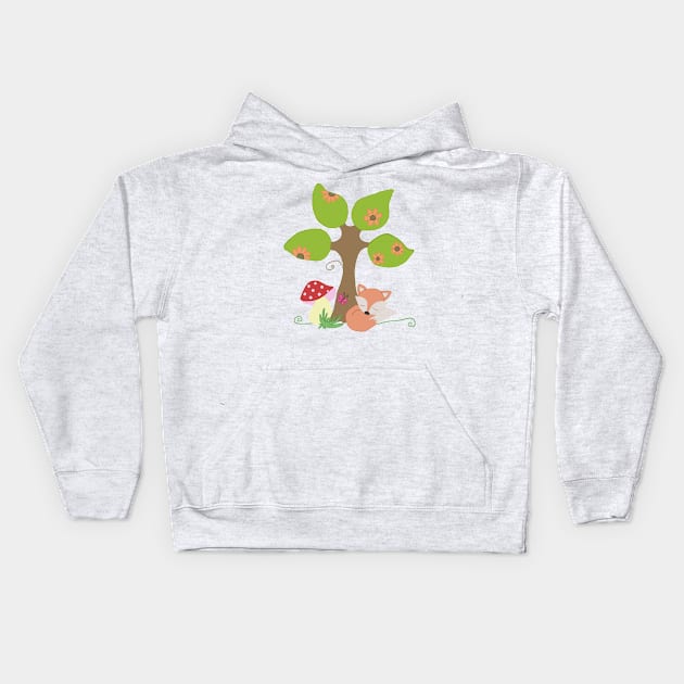 Fuchs unterm Baum Kids Hoodie by Blumchen